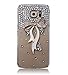 Samsung Galaxy S6 Active Case (Not fit Samsung Galaxy S6), Sense-TE Luxurious Crystal 3D Handmade Sparkle Glitter Diamond Rhinestone Ultra Thin Clear Cover with Retro Bowknot Anti Dust Plug - Bow