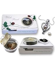 Great Gift Genuine Wish Pearl Heart Cage Pendant Necklace Rose Box Great Gift
