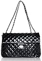 Endearing Diamond Quilted PU Patent Leather Chain Strap Shoulder Handbag Purse / Convertible Sling Crossbody Bag