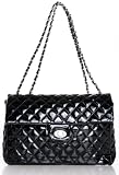 51Jq0JvLj L. SL160  Endearing Diamond Quilted PU Patent Leather Chain Strap Shoulder Handbag Purse / Convertible Sling Crossbody Bag
