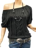Patty Women Sexy One Shoulder Pleated Bohemian Short Sleeve Top
