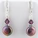 Freshwater Coin Pearl & Swarovski Crystal Sterling Silver Earrings e012