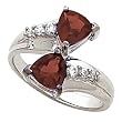 14K White Gold Mozambique Garnet and Diamond Ring