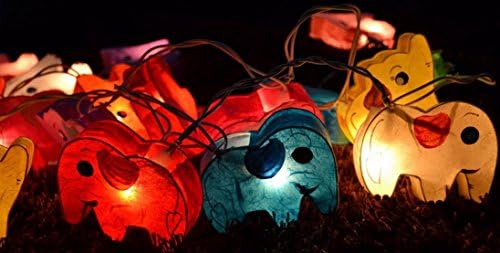 2 Sets Handmade Lighting String 20 Elephants Lights Hanging Lamp Mixed Colors Home Decoration, Patio, Living Room, Kid Toys, Yard & Garden Indoor Outdoor, Birthday, Christmas, Wedding, New Year, Anniversary, Ceremony, Valentine Party
