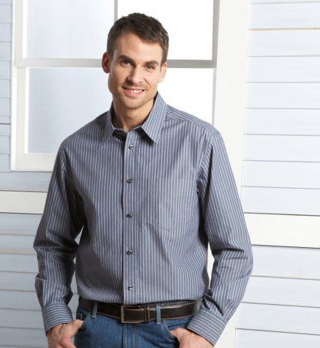 Big & Tall Blue Harbour Long Sleeve Dark Stripe Shirt