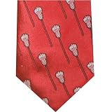 Red Lacrosse Stick Tie - 100% Silk