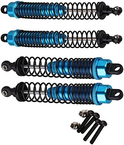 Mxfans Blue RC1:10 Aluminum AX31014 AX31013 Front &amp; Rear Shock Absorber Upgrade Parts for AXIAL YETI ROCK RACER 90026 Rock Crawler Pack of 2