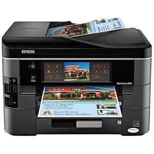 Epson WorkForce 840 Wireless All-in-One Color Inkjet Printer, Copier, Scanner, Fax (C11CA97201)