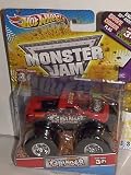 2012 HOT WHEELS GRAVE DIGGER 30TH ANNIVERSARY 1:64 GRINDER MONSTER JAM TRUCK WITH EXCLUSIVE 30TH ANNV. GRAVE DIGGER FLAG