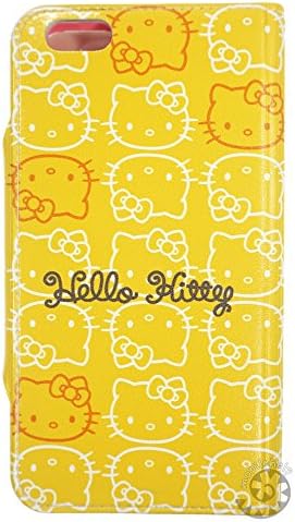 HELLO KITTY Face Button Flip Case for Apple iPhone 6 Plus (5.5inch) Wallet Diary Cover (Yellow)