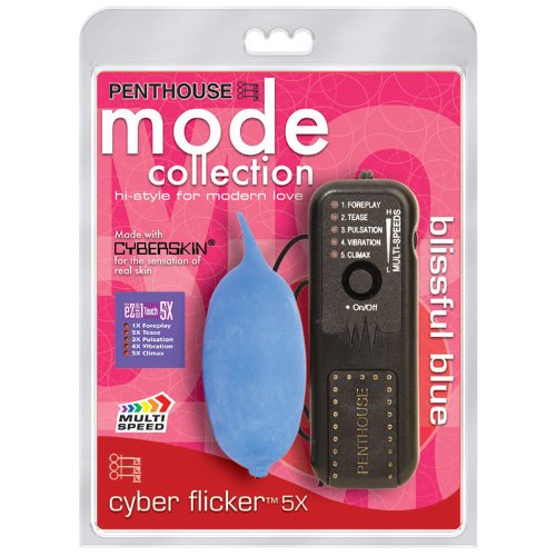 Topco Sales EZ-1 Touch 5X Cyber Flicker Blissful Blue Vibrator
