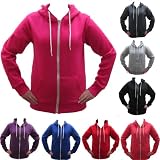 Storm Rebel Ladies Womens Apparel Plain Hoodie Hooded Zip Top Size 8 To 14