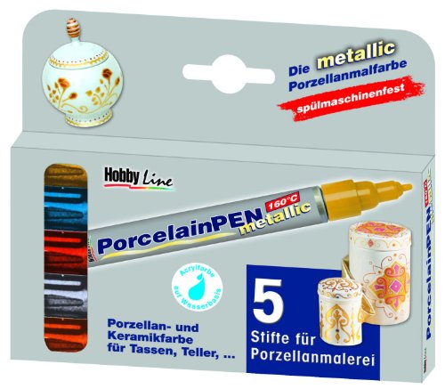 C. Kreul Hobby Line 16430 - Porcelain Pen metallic 5er Set