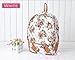 Backapck Women girl lady Fashion Vintage Cute Flower School Book Campus Bag Backpack Color : White BB 05