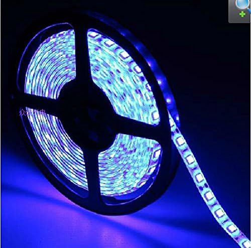 LENBO High Power 12V 5M 3528 Blue Flexible LED Strip Lights Waterproof 300 Units 24W (Blue)