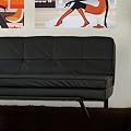 Design Sofa/Schlafsofa TAZZINI, Napalonleder, schwarz, 190cm