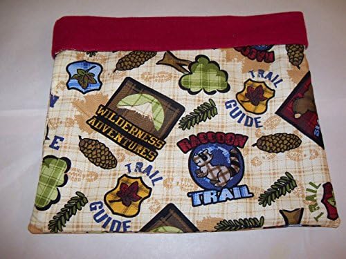 Wilderness Print XL Fleece/Cotton Guinea Pig Pouch Bag Cozy Bed Snuggle Ferret Rat 11" x 11''