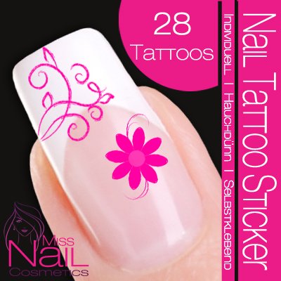Nail Tattoo Sticker Ornament / Bl&uuml;te - pink Preisvergleich