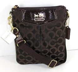 Coach Madison Op Art Signature Crossbody Messenger Bag Swing Pack 43430 Brown