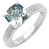 2.50 Carat Genuine Blue & White Topaz Sterling Silver Ring