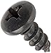 18-8 Stainless Steel Sheet Metal Screw, Black Oxide Finish, Pan Head, Phillips Drive, Type A, #10-12 Thread Size, 1/2