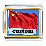 Chinese Flag Custom Italian Charms Bracelet Link