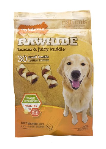 Nylabone Toro Adult Braid Dog Treats, 30-Count Value Pouch