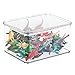 mDesign Kids Baby Cat Dog Small Plastic Stacking Toy Storage Organizers Boxes Cases Containers with lid for Action Figures, Crayons, Legos Puzzles Wood Blocks - 6.75
