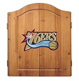 Imperial Philadelphia 76ers Licensed Solid Pine Cabinet and Bristle Dartboard Set