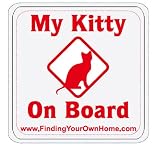 Pet Supplies : My Kitty on Board - cat decal, static cling