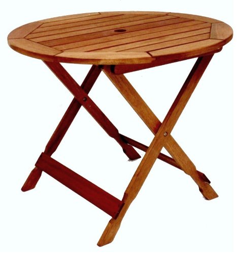 Patio Outdoor Table - Bistro Folding Table - Eucalyptus Wood - Wood Finish - INT-BT-315