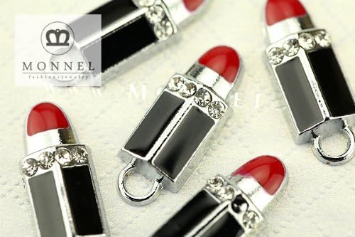 M93c 2015 New Design Red Lipstick Crystal Charm Pendant (10pcs)