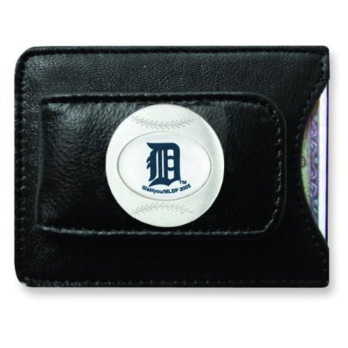 MLB Detroit Tigers Leather Money Clip & Card Holder