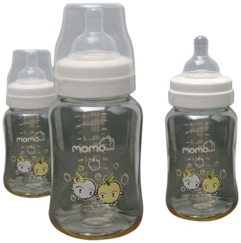 Best Price Momo Baby 3-Pack BPA-Free Wide Neck PES Plastic Bottle, White, 9 Ounce