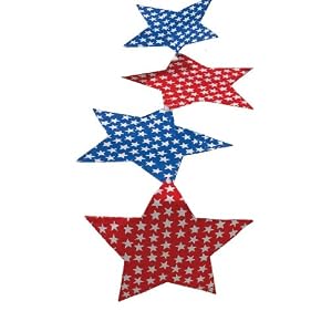 Star Shaped Table Runner, Red, White and Blue Star Shaped Table Runner, Red, White and Blue