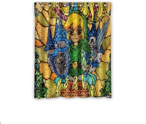 Personalized Custom Zelda Wind Waker Faux Stained Glass Window Curtain / Drapery / Panels / Treatment Thermal Insulated Blackout Window Curtains 52 "x 63" Inch Home Decoration