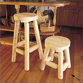 Set of 2 Log Bar Stools - 18"