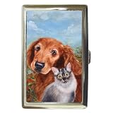 Limited Edition Violano Cigarette Money Case Retriever and Cat