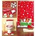 Bathroom Tank Covers
16 piece CHRISTMAS themed Bathroom Set Holiday Reindeer SANTA shower curtain, hooks, toilet lid cover, tank cover & contour rug