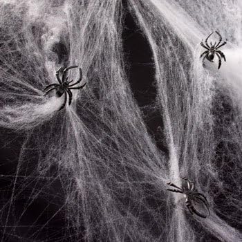 Set of 2 Spider Webs Super Stretch Super Scary Includes 8 Spiders