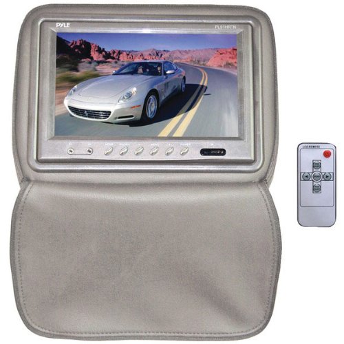 Pyle PL91HRTN Adjustable Headrests w/ Built-In 9'' TFT/LCD Monitor W/IR Transmitter & Cover (Tan)