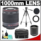 Vivitar 500mm f/8.0 Series 1 Multi-Coated Mirror Lens with 2x Teleconverter (=1000mm) + Tripod + Case + Accessory Kit for Canon EOS Rebel XSi, XS, XTi, XT, T1i, 5D, 7D, 30D, 40D & 50D Digital SLR Cameras