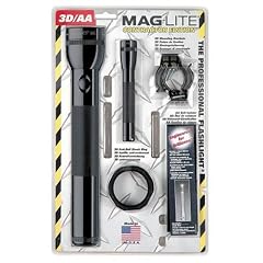 Mag-Lite Set 3D-Cell schwarz inklusive Montagehalterung und Wegrollschutz +  Mini Mag-Lite AA schwarz inklusive Nylonholster
