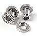 PiercingJ 6pcs Punk Rhinestone Crystal Screw Tunnels Ear Expander Stretch Plugs Piercing Gauge 2g