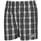 NCAA San Antonio Spurs Gray-White Plaid Historic Embroidered Boxer Shorts (Medium)