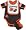 Cleveland Browns Newborn Creeper, Bib and Bootie Set - 6-9 months