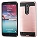 ZTE ZMax Pro Case, Brushed Design Hybrid, Slim Fit Polycarbonate and Silicone TPU Hard Cover with Stylus and Screen Protector - Rose Gold