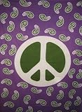 Paisley Peace Sign Tapestry Purple & Green 60