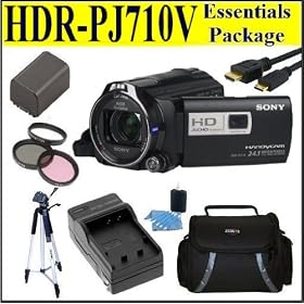 Sony HDR-PJ710V High Definition Handycam 24.1 MP Camcorder Essentials Package W/ Battery + Battery Charger + Case + Tripod & Much More!!!