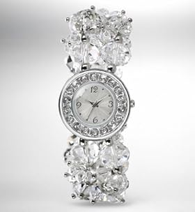 Round Face Diamanté Bunch Bracelet Watch